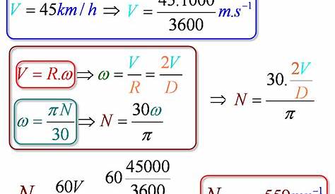 Calcul vitesse de rotation d'un moteur