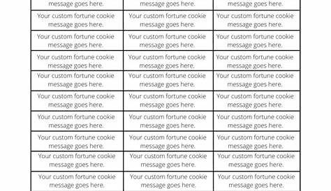 General Fortune Cookie Message Cards Download Printable PDF