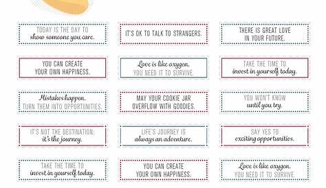 Printable Fortune Cookie Quotes - Printable World Holiday