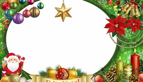 Red Large Christmas Transparent PNG Photo Frame with Presents