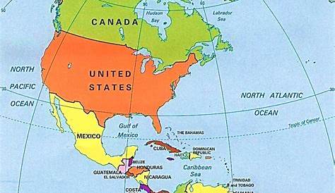 Mapa del Continente Americano