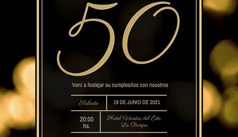 Invitacion 50 años | Tarjetas invitacion cumpleaños, Fiesta de