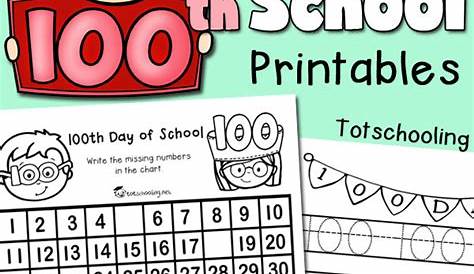 Free 100th Day of School Printable Activities for Primary Teacher Toni