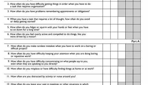 Free Adhd Quiz For Adults Adult ADHD Self Report Symptoms Checklist Jenn