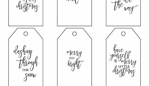 Free Black And White Printable Tags For Gifts Christmas Name 7 Pdf E