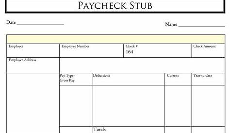 Free Check Stub Template Printables | Template Business