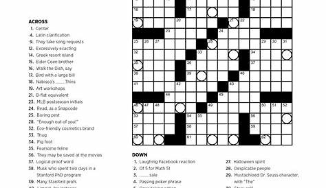 Printable Crossword Puzzles La Times - Customize and Print