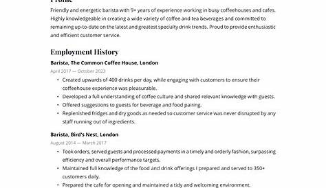 Free Downloadable Templates Resume Applying As A Barista Brist Smple & Writing Tips Compnion