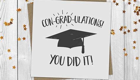 Graduation Card You did it Congratulations graduate with | Etsy