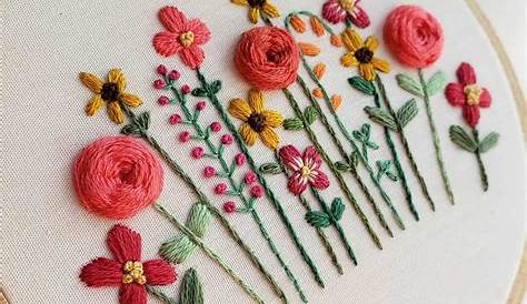 Free Hand Embroidery Designs Flowers Pattern 01 Garden Rose PatternSketchbook