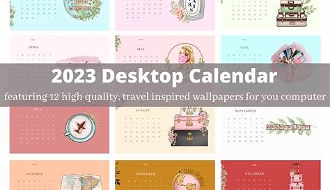 2023 Desktop Calendar Wallpaper Minimalist Aestethic - Etsy