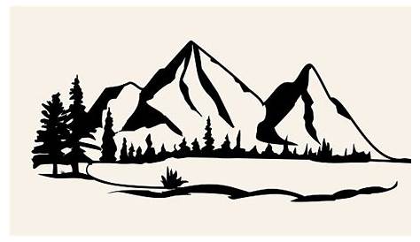 Mountains vector.Mountain range silhouette isolated. Mountain vector