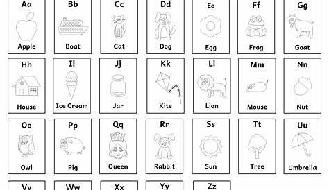 Free Download Printable Alphabet For Print In Black And White mode