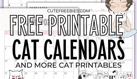2023 Cute Cats Free Printable Monthly Calendar - Printables and