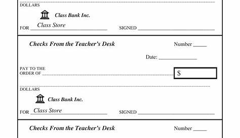 Free Printable Checks For Students Pdf