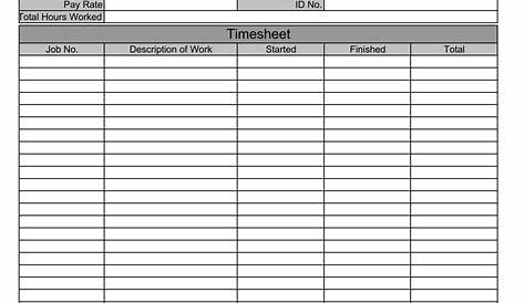 Free Printable Daily Time Sheets Pdf