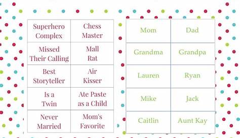 2017 Family Reunion Bingo Cards to Download, Print and Customize!