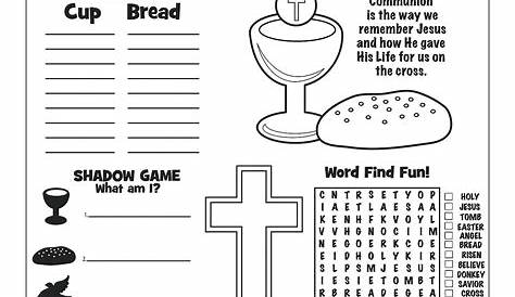 Free Printable First Communion Worksheets Pdf