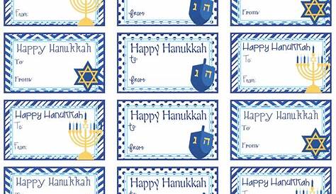 Hanukkah Gift Tags Printable Gift Tags Instant Download Etsy UK