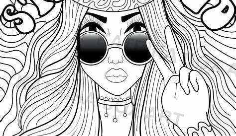 Free Hippie coloring pages. Download and print Hippie coloring pages in