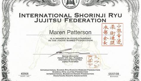 Martial Arts Certificates Advanced Martial Arts Certificate Borders Ne