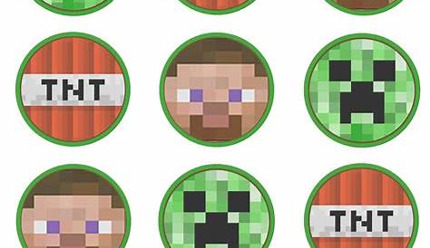 Minecraft Cupcake Toppers Printable
