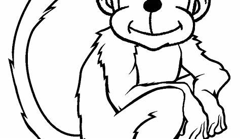 Printable Monkey Coloring Page Image – Animal Place