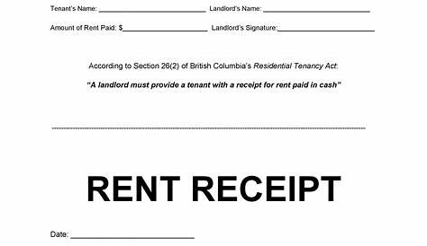 15+ Formal Rent Receipt Template Sample Excel Templates