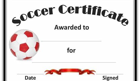 Free Editable Soccer Certificates Customize Online Instant Download