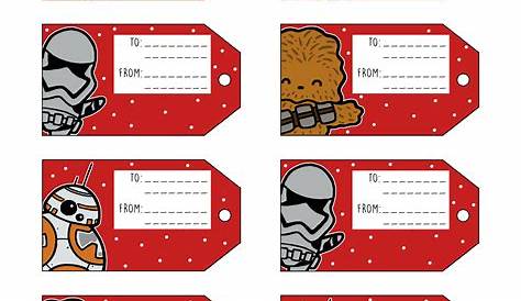 Star Wars Favor Tags Printable Star Wars Tags Personalized