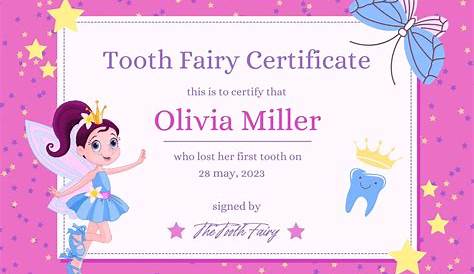 Free Printable Tooth Fairy Certificate Pdf