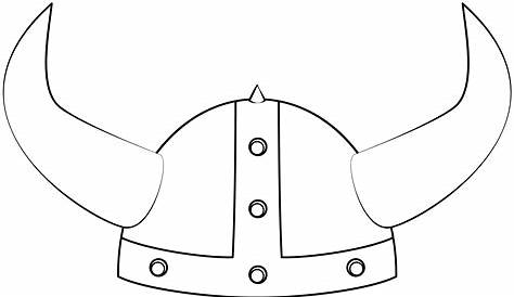 Viking Helmet Icon Black Color Illustration Outline Stock Vector