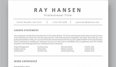 Free Resume Ats Friendly Template Download Of 2018