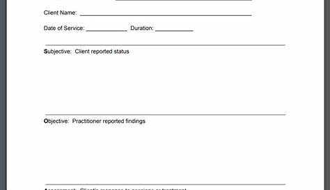 Free Soap Note Template Pdf