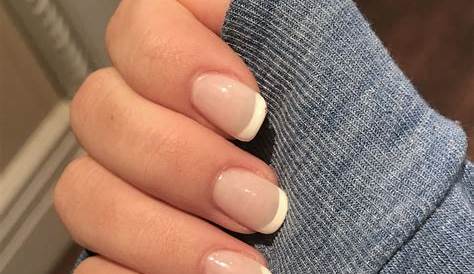 French Manicure Short Nails Square Acrylic At Home Acrylic