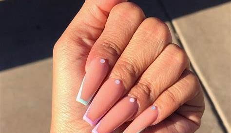 French Tip Coffin Nails Vs Gel By Vicky Pinterest