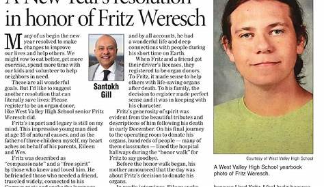 Meet Fritz Weresch: How this young man's death saved so many lives