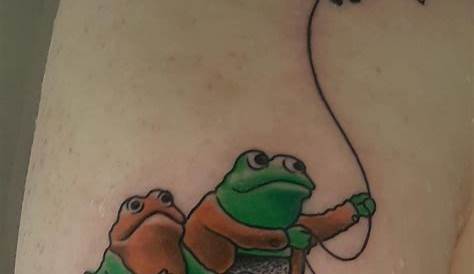 Frog and Toad friendship tattoos. Done by Nadine at Valor Tattoo Parlor