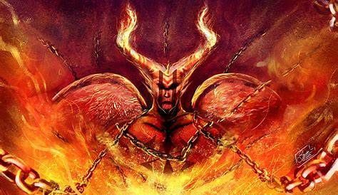 Seven deadly sins devils and Satan. Vector illustrations of Lucifer