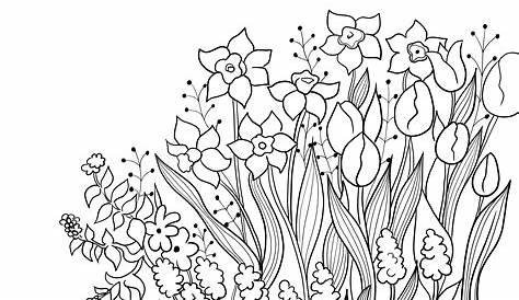Druckbare Tulpen Malvorlagen aus der Kategorie Blumen Malvorlagen