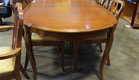 FRUITWOOD DINING TABLE WITH LEAF AND SIX CHAIRS