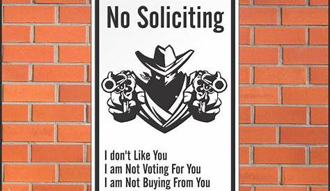 Funny No Soliciting Sign Printable Customize and Print