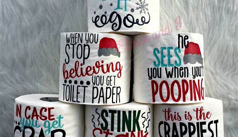 christmas toilet paper set of 3 funny christmas gifts white | Etsy