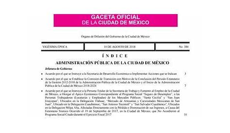 Gaceta Oficial De La Cdmx / GACETA OFICIAL DE LA CDMX PUBLICÓ DECRETO