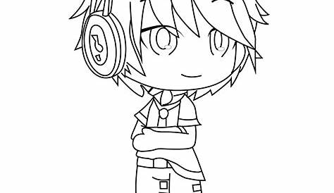 Gacha Coloring Page Boy Image Four Cool Boys In Gacha Coloring Page