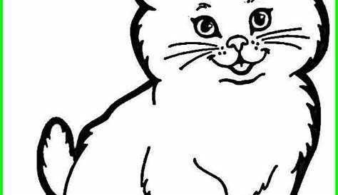 Latihan mewarnai gambar kucing yang lucu dan imut