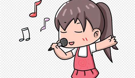 Gambar Singing Little Girl, Hari Anak, Gadis, Bernyanyi PNG Transparan