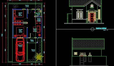 Gambar Autocad Rumah 2 Lantai Lengkap