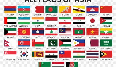 Gambar Semua Bendera Negara Asia PNG Unduh Gratis - Lovepik