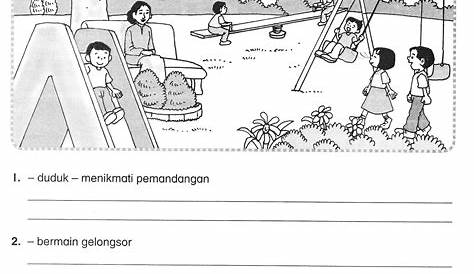 Bina Ayat Berdasarkan Gambar | School kids activities, Malay language